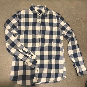 Banana Republic Blue Check Collard Shirt